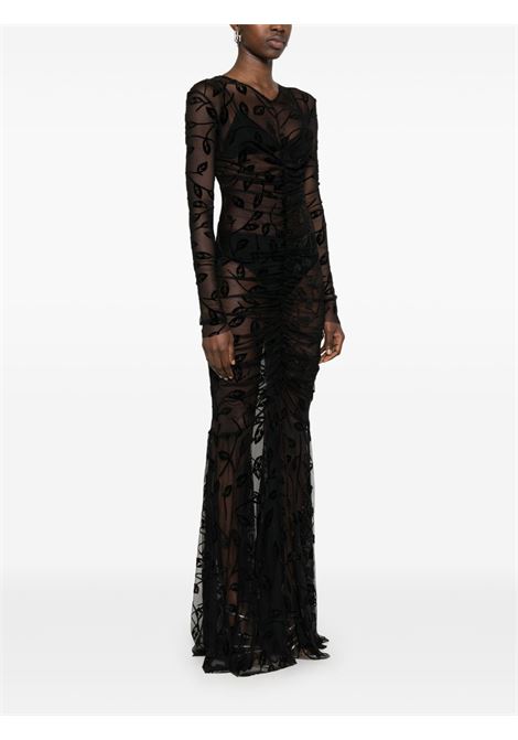 Black semi-sheer maxi dress Norma kamali - women NORMA KAMALI | ST4243BVE38556